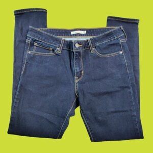 Levi’s 711 Skinny Jeans Women W31 L30 Dark Blue Stretch Mid Rise Denim Pants